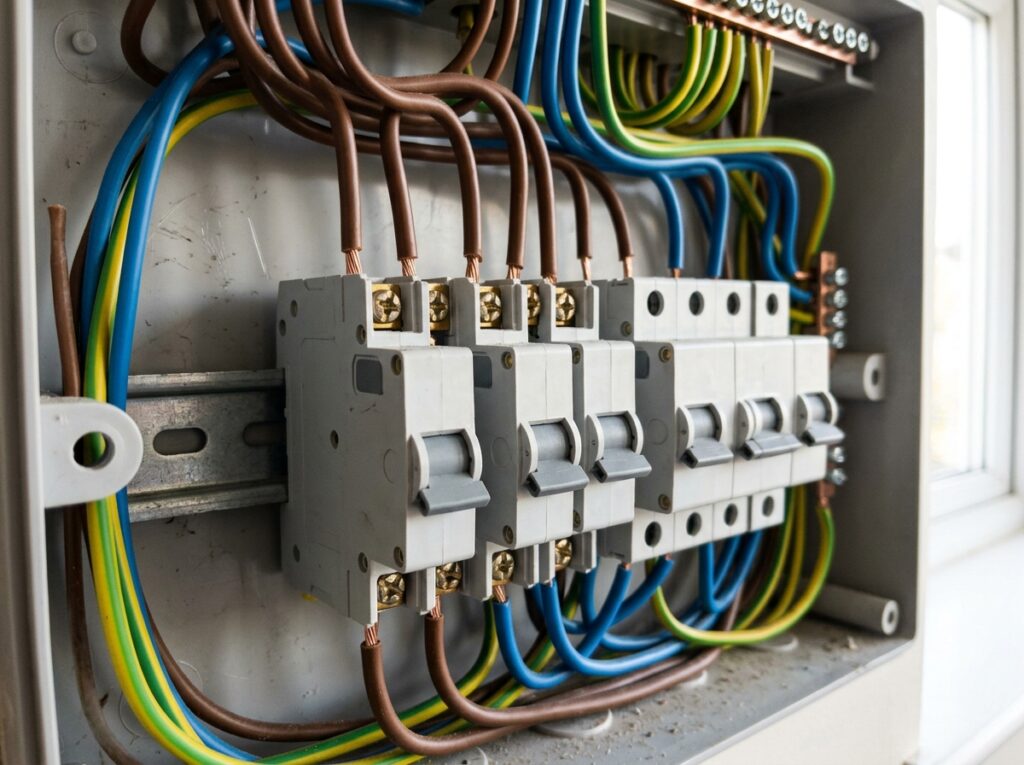 Cabos de baixa tensão dentro do quadro de energia