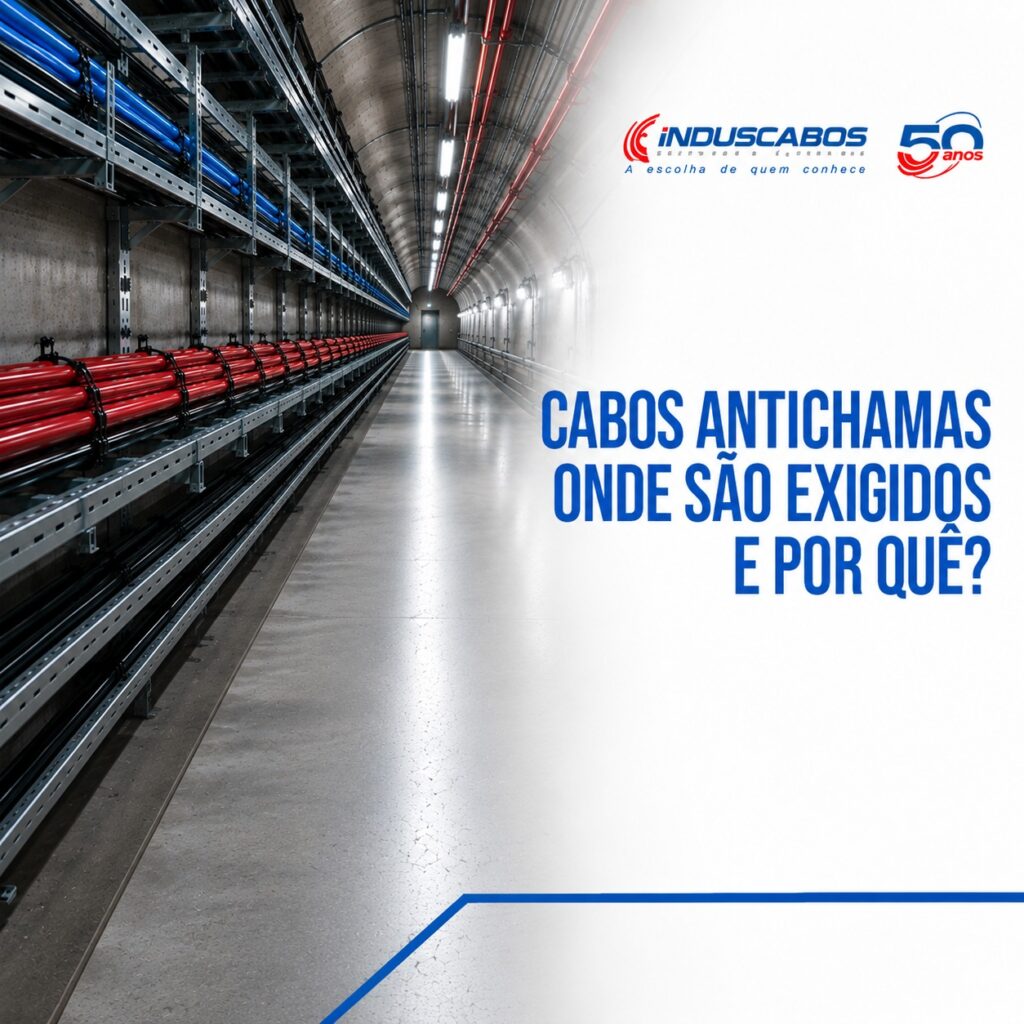 Imagem destacada do post Cabos antichama: como ajudam a reduzir a propagação do fogo em instalações elétricas