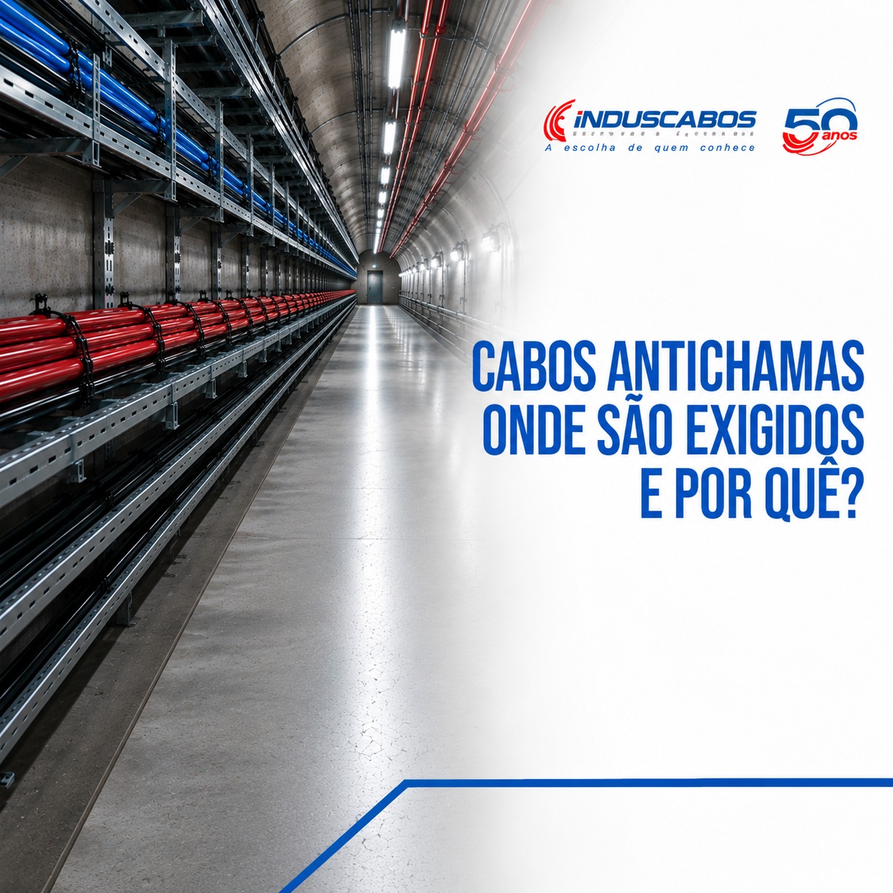 Imagem destacada do post Cabos antichama: como ajudam a reduzir a propagação do fogo em instalações elétricas