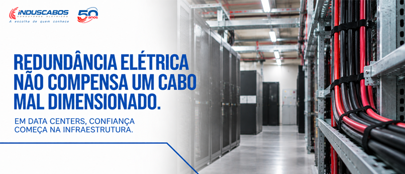 Banner do post Dimensionamento de cabos em Data Centers: por que a redundância elétrica não compensa um cabo mal dimensionado