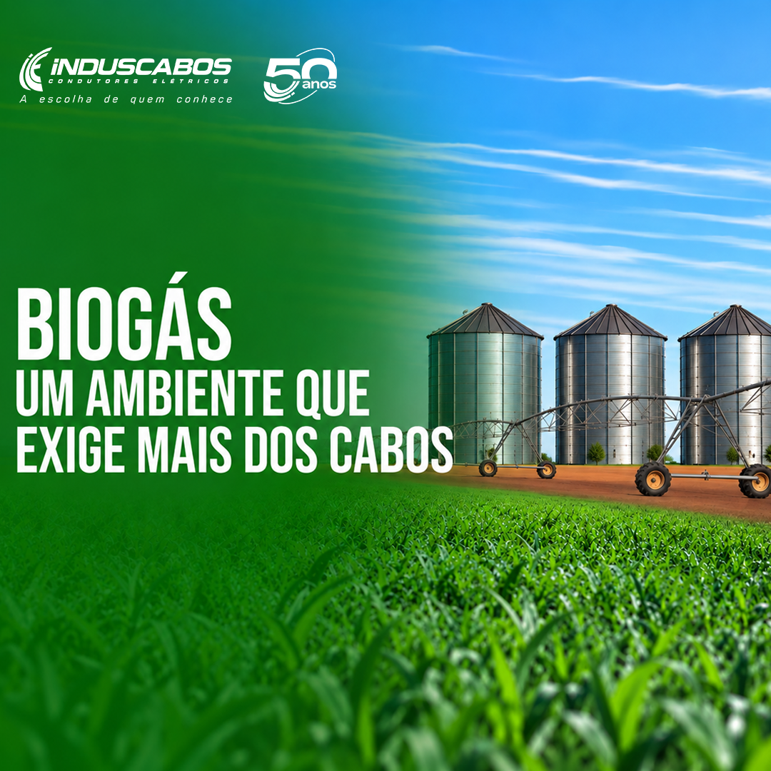 Imagem destacada do post Cabos elétricos para biogás: por que a especificação exige mais atenção
